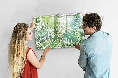 Tableau magnétique à dessiner motif feuilles exotiques