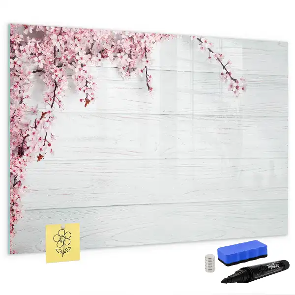 Tableau magnétique à dessiner motif fleurs de printemps