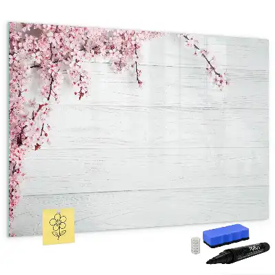 Tableau magnétique à dessiner motif fleurs de printemps