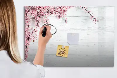 Tableau magnétique à dessiner motif fleurs de printemps