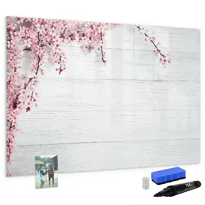 Tableau magnétique à dessiner motif fleurs de printemps
