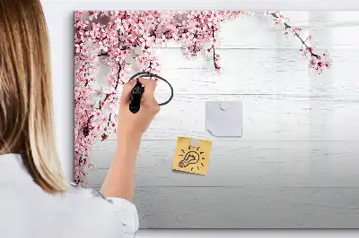 Tableau magnétique à dessiner motif fleurs de printemps