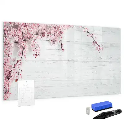 Tableau magnétique à dessiner motif fleurs de printemps