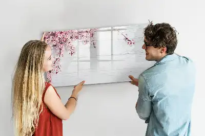 Tableau magnétique à dessiner motif fleurs de printemps