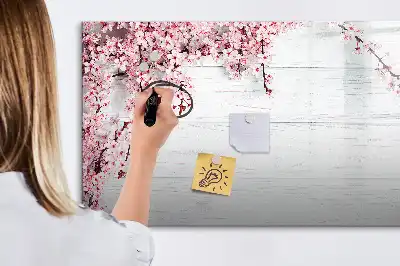 Tableau magnétique à dessiner motif fleurs de printemps