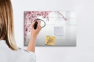 Tableau magnétique à dessiner motif fleurs de printemps