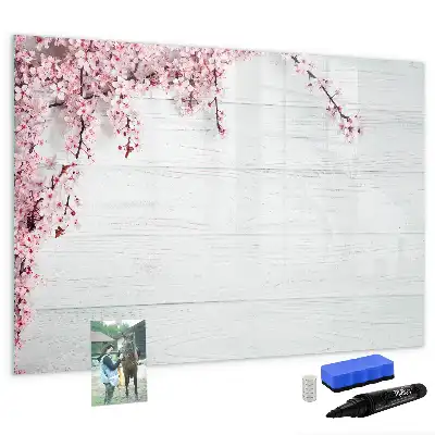 Tableau magnétique à dessiner motif fleurs de printemps