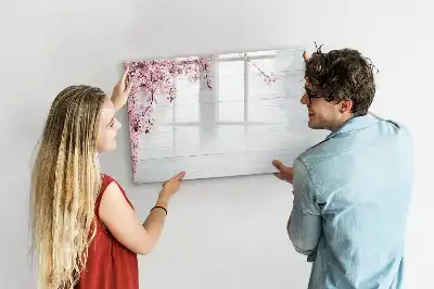 Tableau magnétique à dessiner motif fleurs de printemps