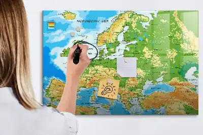Carte géographique du monde tableau magnétique à dessiner