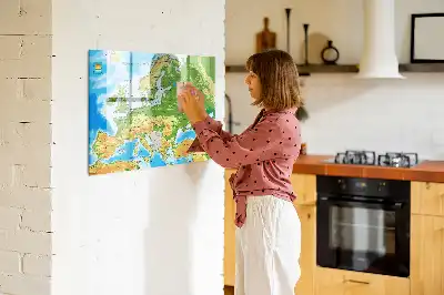 Carte géographique du monde tableau magnétique à dessiner