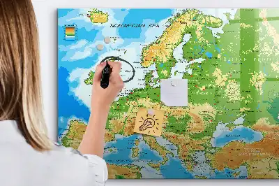 Carte géographique du monde tableau magnétique à dessiner