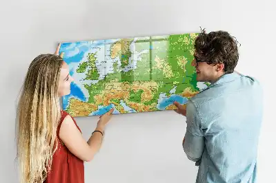 Carte géographique du monde tableau magnétique à dessiner
