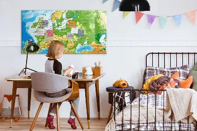 Carte géographique du monde tableau magnétique à dessiner