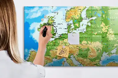 Carte géographique du monde tableau magnétique à dessiner