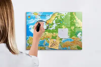 Carte géographique du monde tableau magnétique à dessiner