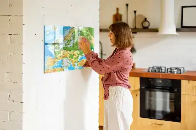 Carte géographique du monde tableau magnétique à dessiner