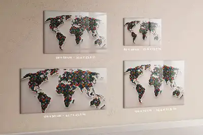 Tableau magnétique à dessiner carte du monde abstraite