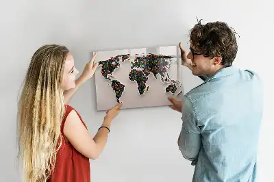 Tableau magnétique à dessiner carte du monde abstraite