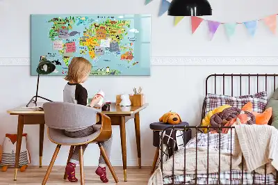 Tableau magnétique pour dessiner carte du monde des animaux