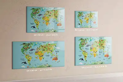 Tableau magnétique pour dessiner carte du monde des animaux