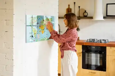 Tableau magnétique pour dessiner carte du monde des animaux
