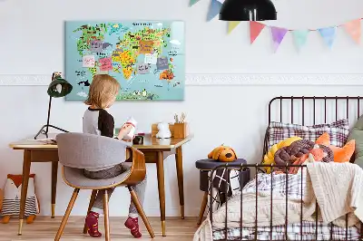Tableau magnétique pour dessiner carte du monde des animaux