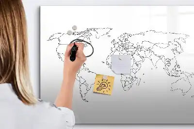 Tableau magnétique à dessiner contour de la carte du monde