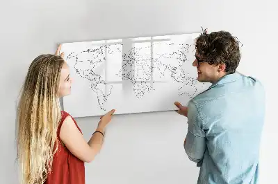 Tableau magnétique à dessiner contour de la carte du monde