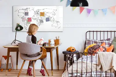 Tableau magnétique à dessiner contour de la carte du monde