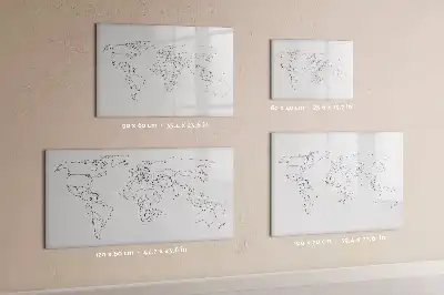 Tableau magnétique à dessiner contour de la carte du monde