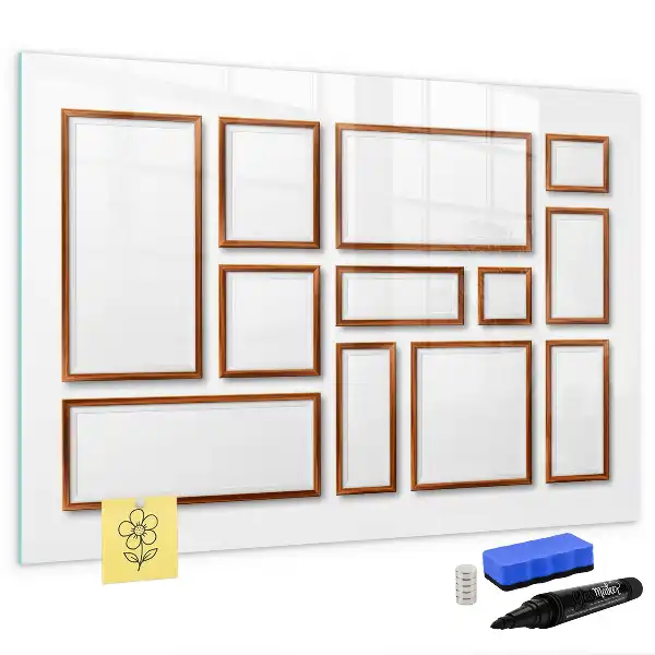 Tableau magnétique à dessiner avec cadre en bois