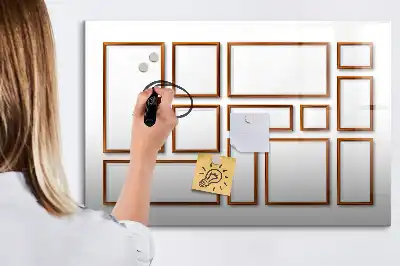 Tableau magnétique à dessiner avec cadre en bois