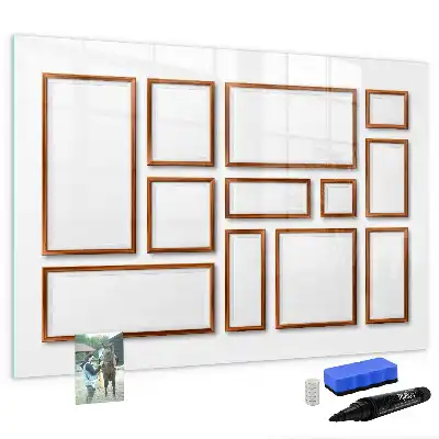 Tableau magnétique à dessiner avec cadre en bois