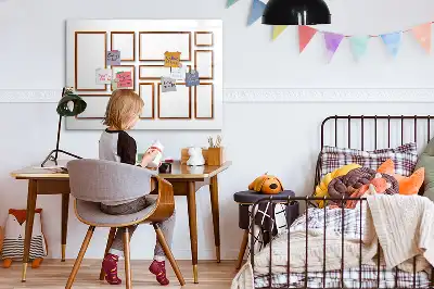 Tableau magnétique à dessiner avec cadre en bois