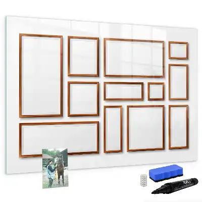 Tableau magnétique à dessiner avec cadre en bois