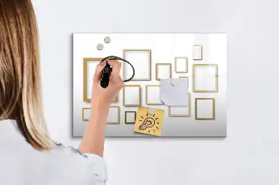 Tableau magnétique avec cadre en bois