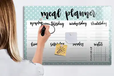 Tableau magnétique pour dessiner planificateur de repas