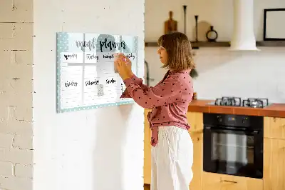 Tableau magnétique pour dessiner planificateur de repas
