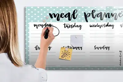 Tableau magnétique pour dessiner planificateur de repas