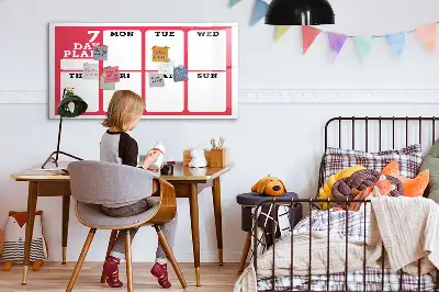 Planificateur hebdomadaire tableau magnétique pour dessiner