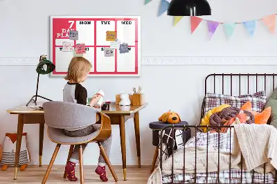 Planificateur hebdomadaire tableau magnétique pour dessiner