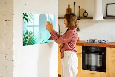 Tableau magnétique à dessiner motif feuilles de palmier
