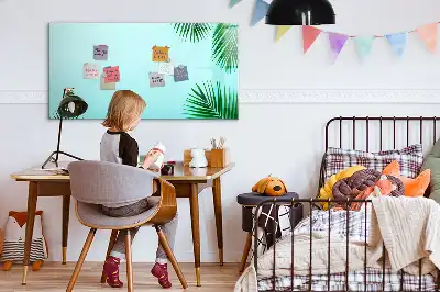 Tableau magnétique pour dessiner motif feuilles exotiques