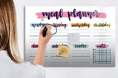 Tableau magnétique pour dessiner menu hebdomadaire
