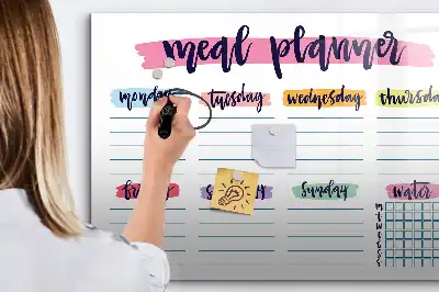 Tableau magnétique pour dessiner menu hebdomadaire