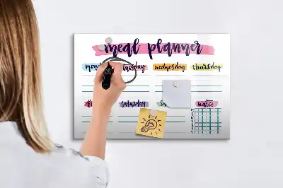 Tableau magnétique pour dessiner menu hebdomadaire