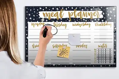 Tableau magnétique pour dessiner modèle planificateur de repas céleste