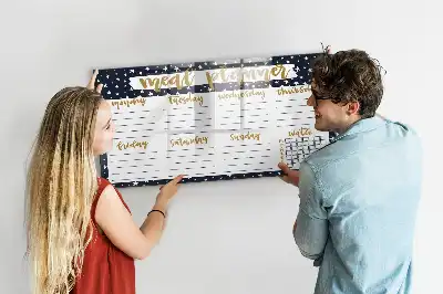 Tableau magnétique pour dessiner modèle planificateur de repas céleste