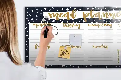 Tableau magnétique pour dessiner modèle planificateur de repas céleste