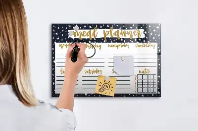 Tableau magnétique pour dessiner modèle planificateur de repas céleste